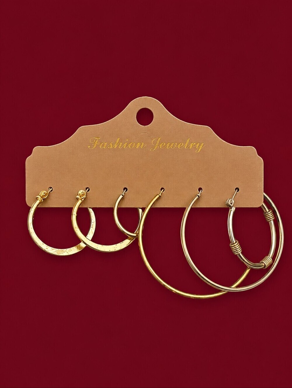 3/$30 Vintage One Pair and Four Single Hoop Earrings Set